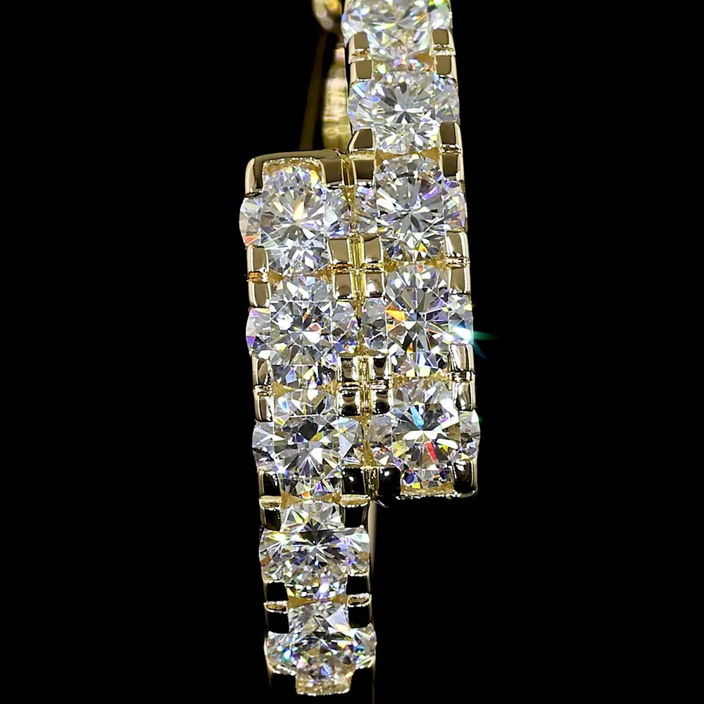 14K Yellow Gold Round Diamond Huggie Earrings with Pavé Micro Setting - 1.26 Carats Total Diamond Weight (Lab Grown, E-F Color, VS2 Clarity) - Covaloro Fine Jewelry - Image 3