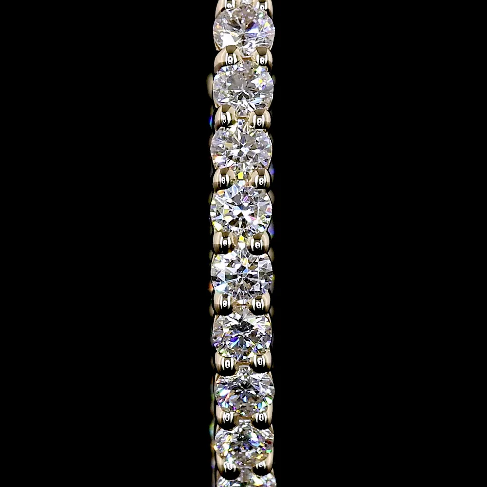 14K Yellow Gold Round Huggie Earrings with Prong Set Lab Diamonds - 0.95 Total Carat Weight - Covaloro Fine Jewelry - Image 3