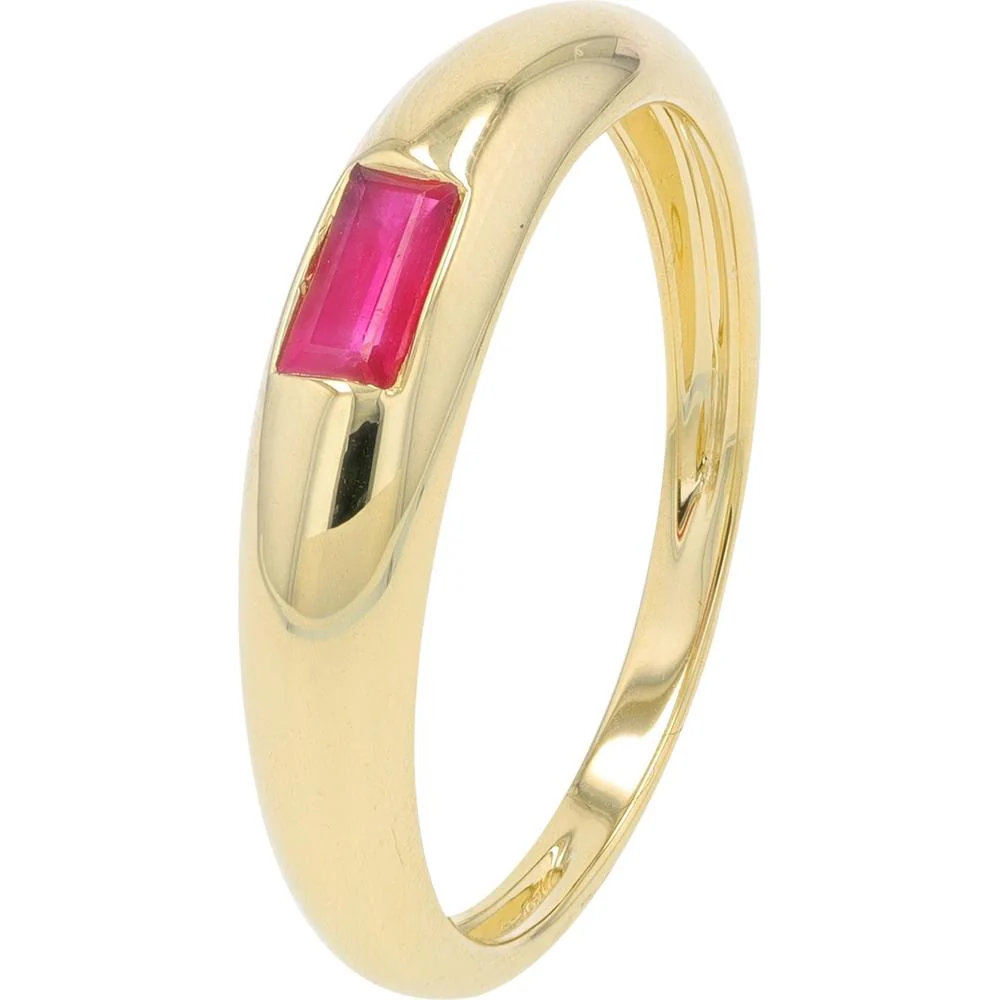 14K Yellow Gold Ruby Bezel Band - 0.30 Carat Total Ruby Weight