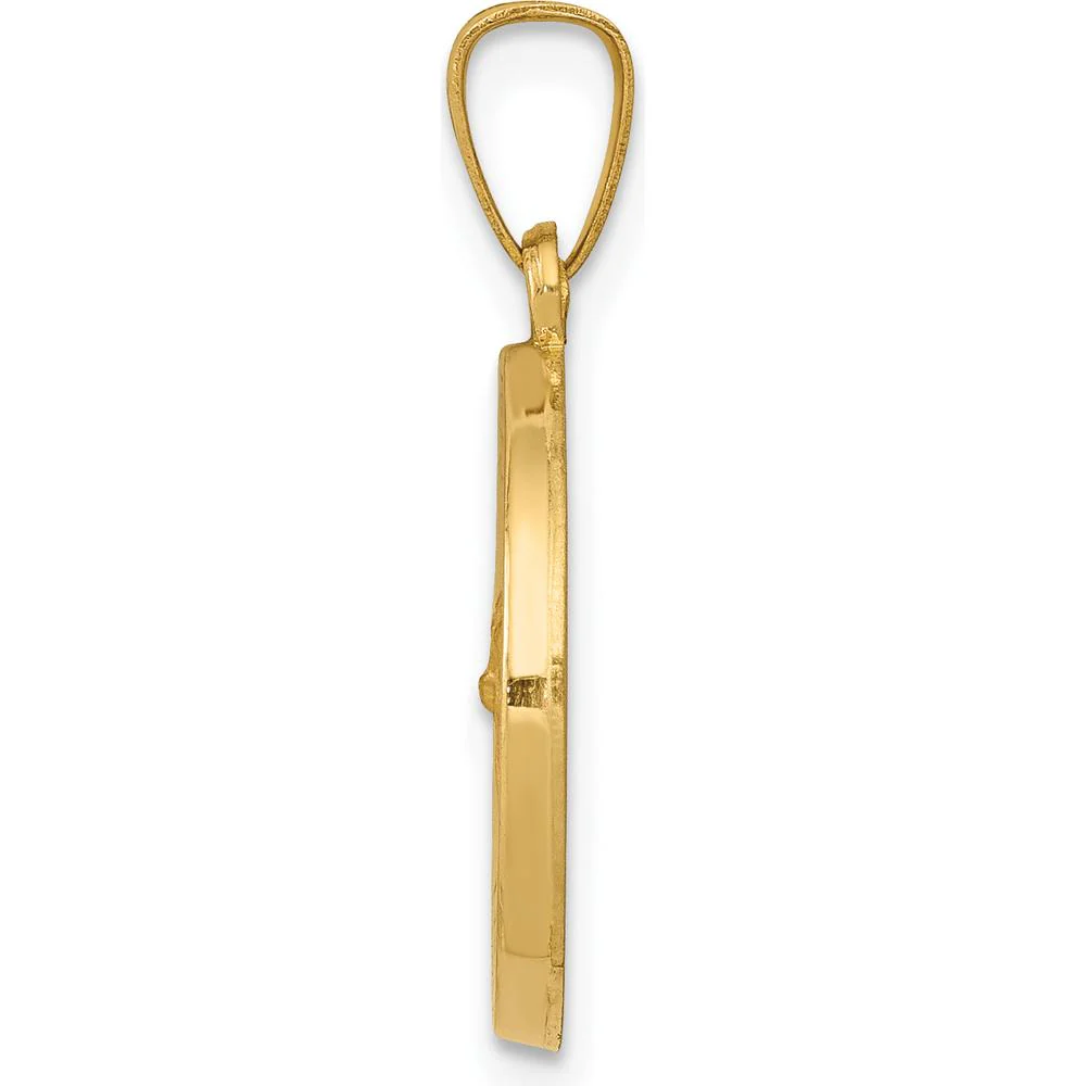 14K Yellow Gold Saint Gerard Medal Charm with Polished and Satin Finish - 22mm by Oro Pregiato - Image 2