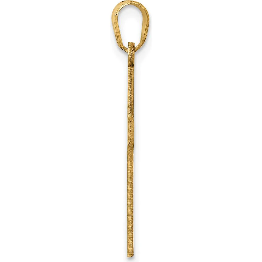 14K Yellow Gold Sandblasted Cross Pendant - 28mm Length by Oro Pregiato - Image 2