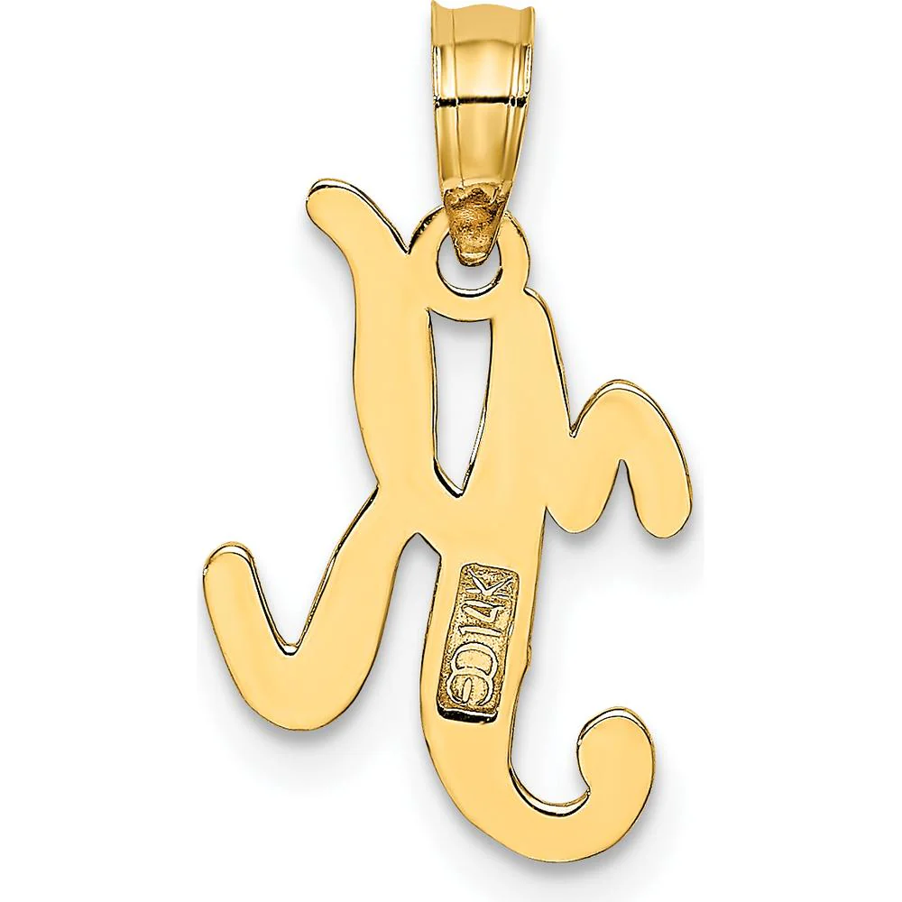 14K Yellow Gold Script Letter K Initial Pendant - 17.5mm Length by Oro Pregiato - Image 4