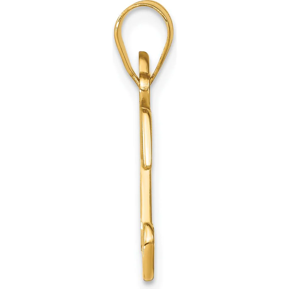 14K Yellow Gold Script Letter K Initial Pendant with Round Diamond - 0.01 Carat Diamond Weight by Oro Pregiato - Image 2
