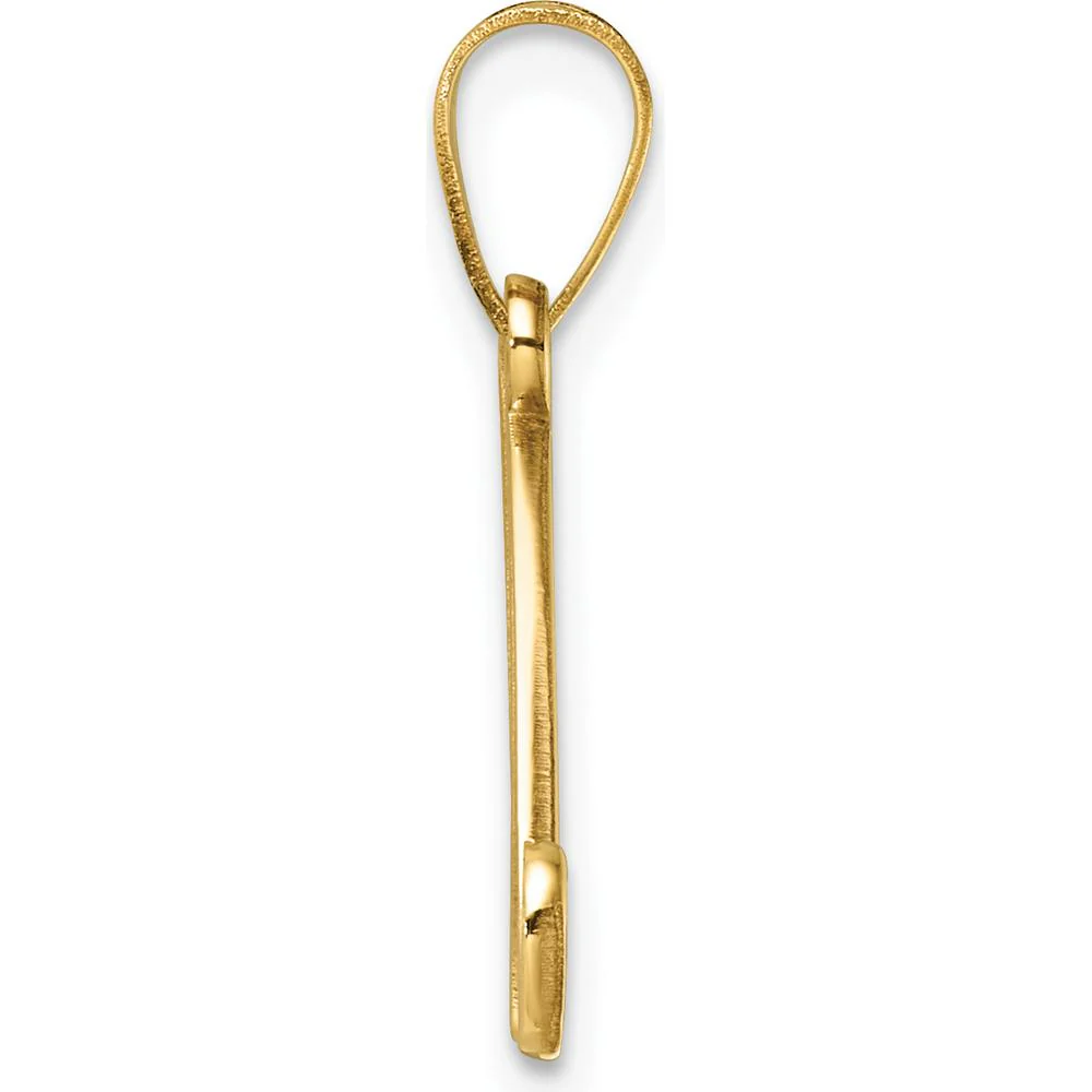 14K Yellow Gold Script Letter N Initial Pendant - 21mm Charm by Oro Pregiato - Image 2