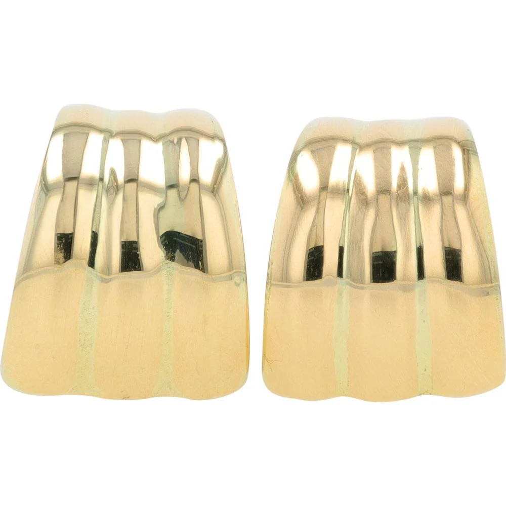 14K Yellow Gold Sculpted Stud Earrings - 7.05g Total Weight
