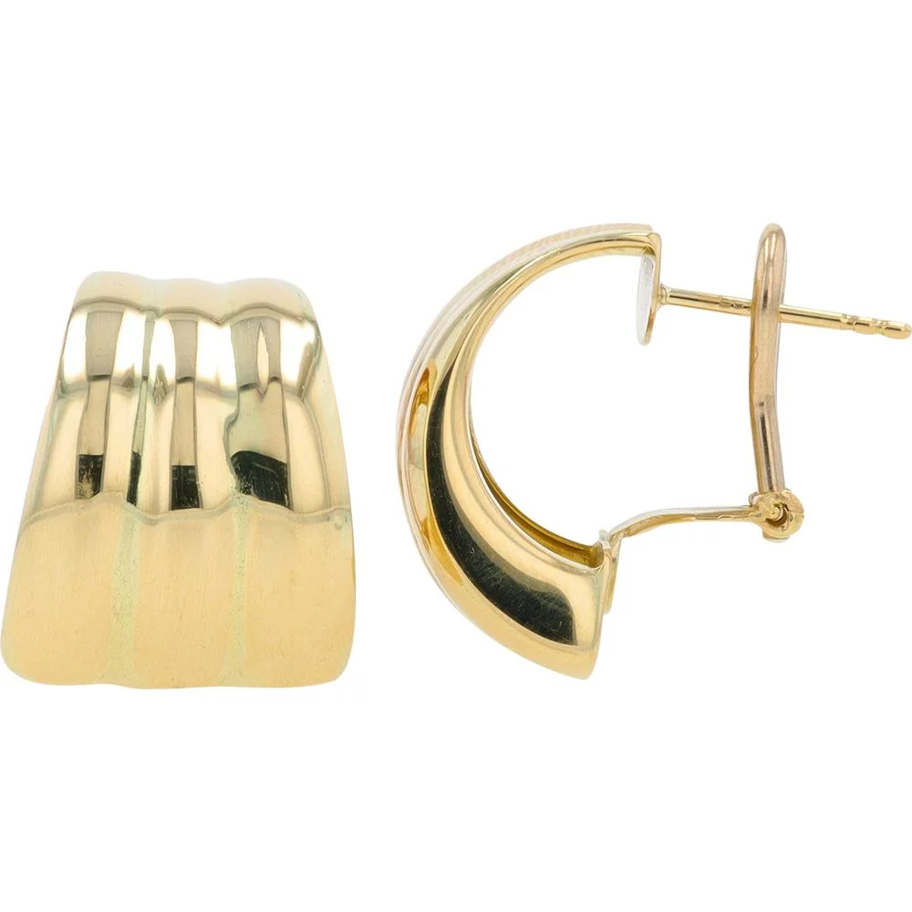 14K Yellow Gold Sculpted Stud Earrings - 7.05g Total Weight - Image 2