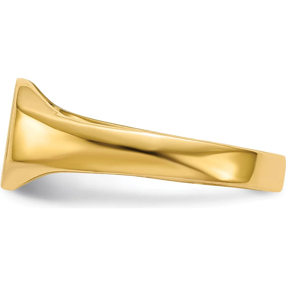 14K Yellow Gold Signet Ring with Satin Finish - 8.0x6.25mm Face, Engravable - Size 3 by Oro Pregiato - Image 3