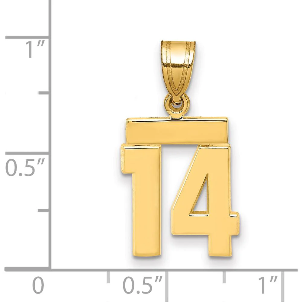 14K Yellow Gold Small Polished Number 14 Charm by Oro Pregiato - Image 2