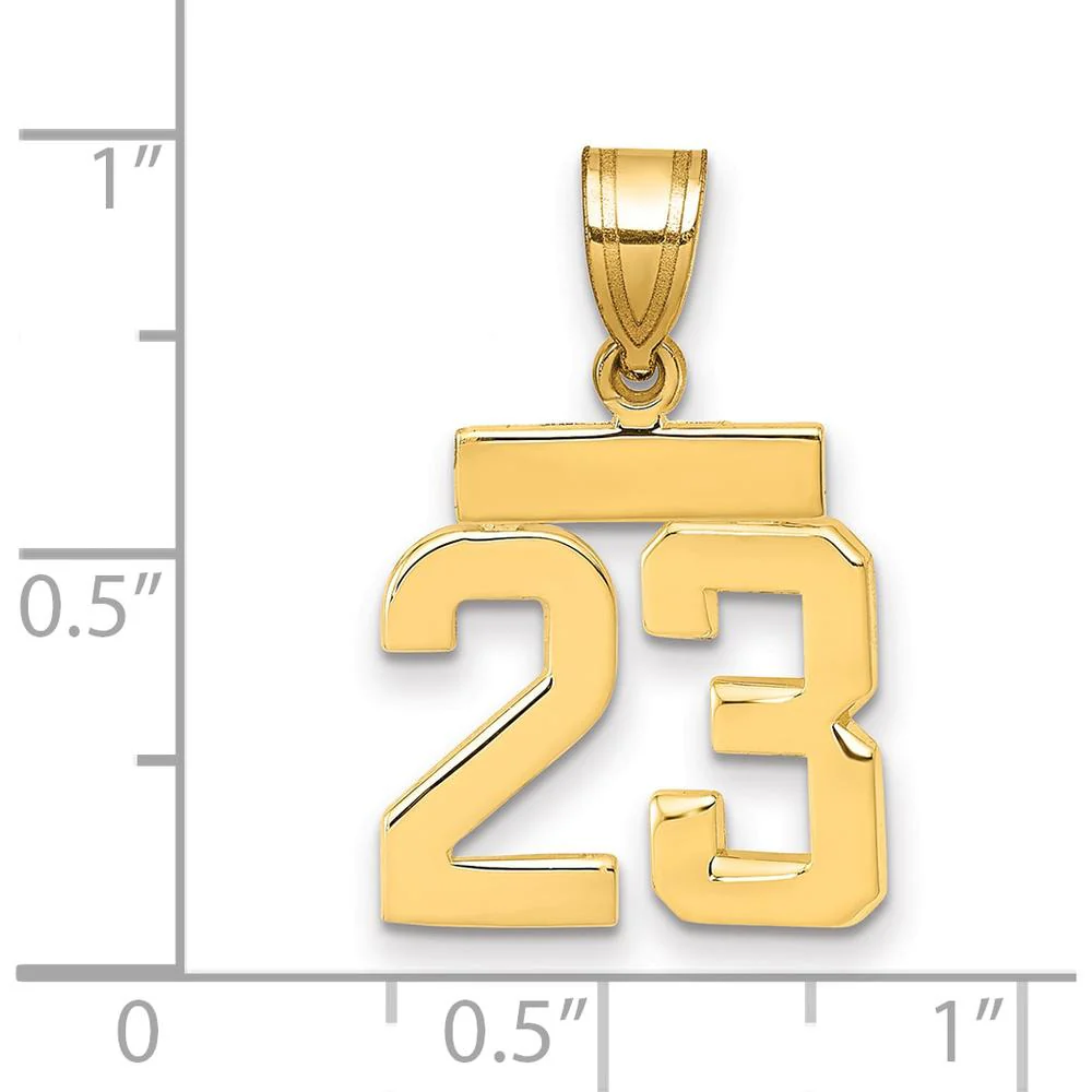 14K Yellow Gold Small Polished Number 23 Charm - Minimalist Pendant by Oro Pregiato - Image 3