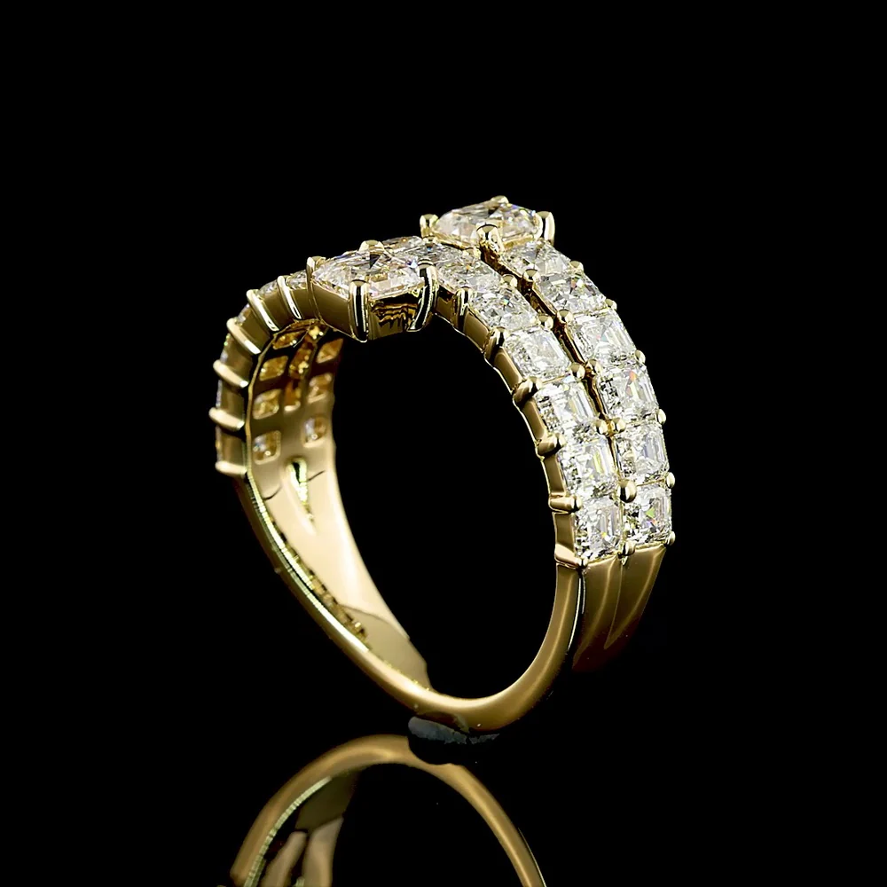 14K Yellow Gold Special Eternity Band with Prong Set Asscher Cut Lab Diamonds - 2.68 Carats Total Diamond Weight - Covaloro Fine Jewelry - Image 3