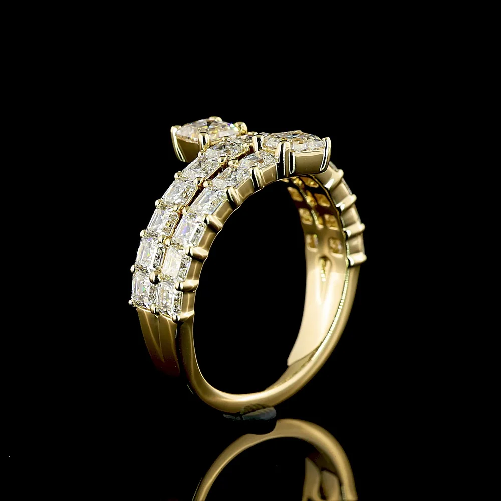 14K Yellow Gold Special Eternity Band with Prong Set Asscher Cut Lab Diamonds - 2.68 Carats Total Diamond Weight - Covaloro Fine Jewelry - Image 4