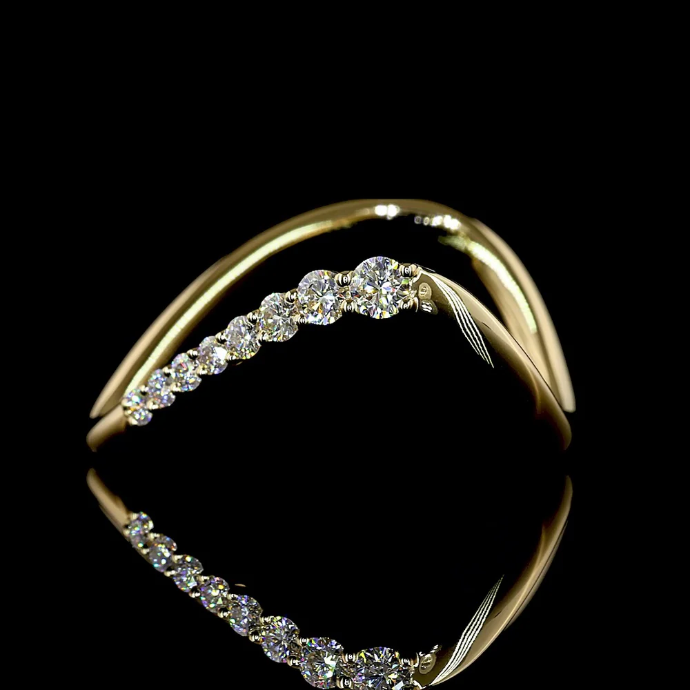 14K Yellow Gold Special Eternity Band with Prong Set Round Lab Diamonds - 0.27 Carat Total Weight - Covaloro Fine Jewelry