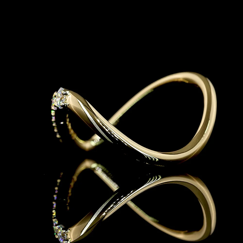 14K Yellow Gold Special Eternity Band with Prong Set Round Lab Diamonds - 0.27 Carat Total Weight - Covaloro Fine Jewelry - Image 3
