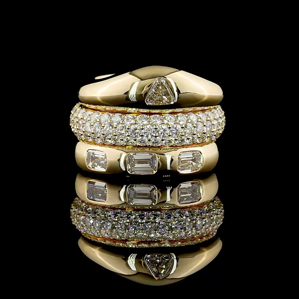 14K Yellow Gold Special Eternity Band with Prong-Set Round Lab Diamonds - 3.48 Carats Total Diamond Weight - Covaloro Fine Jewelry