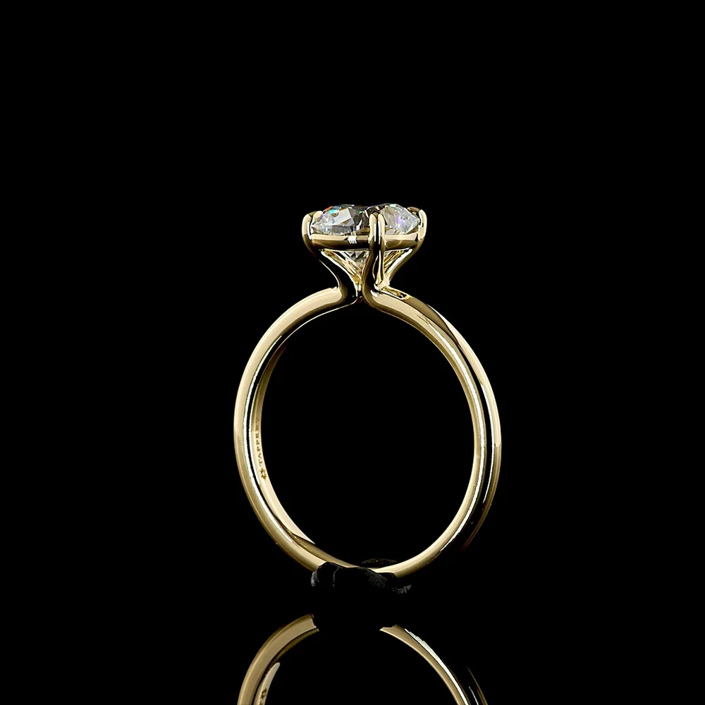 14K Yellow Gold Square Cushion Brilliant Solitaire Ring with IGI Certified D VVS1 Lab Diamond - 1.60 Carat Total Weight - Covaloro Fine Jewelry - Image 3