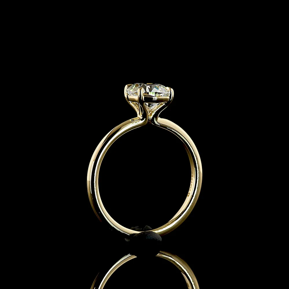 14K Yellow Gold Square Cushion Brilliant Solitaire Ring with IGI Certified D VVS1 Lab Diamond - 1.60 Carat Total Weight - Covaloro Fine Jewelry - Image 4