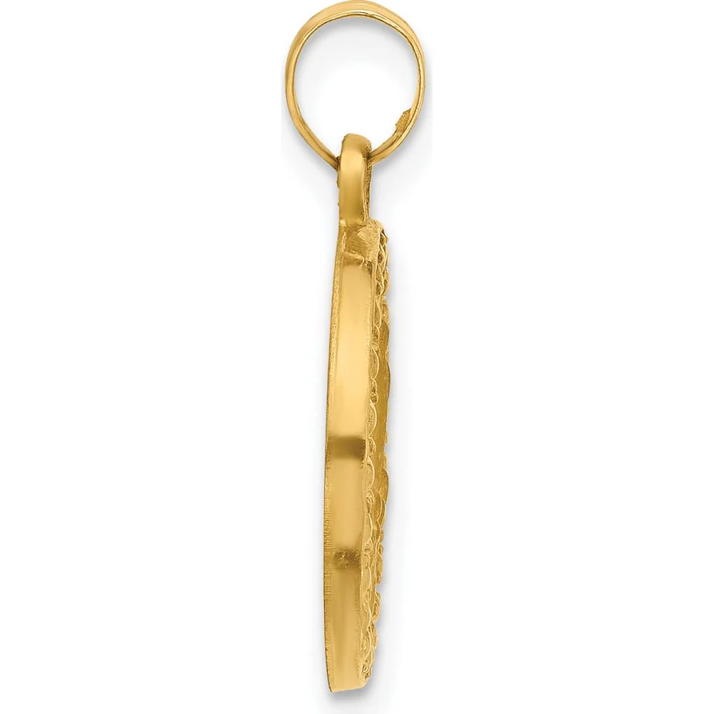 14K Yellow Gold St. Anthony Pendant with Satin and Polished Finish by Oro Pregiato - Image 2