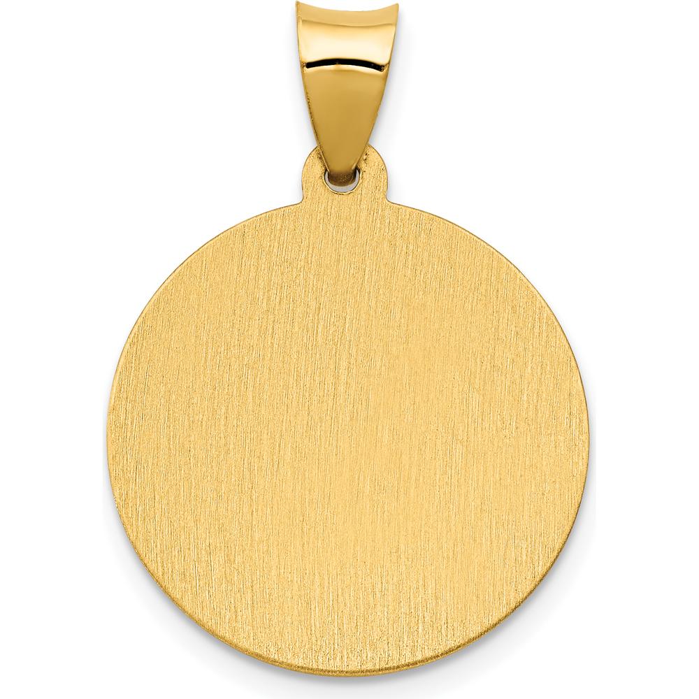 14K Yellow Gold St. Brigid Hollow Medal Pendant with Polished and Satin Finish by Oro Pregiato - Image 3
