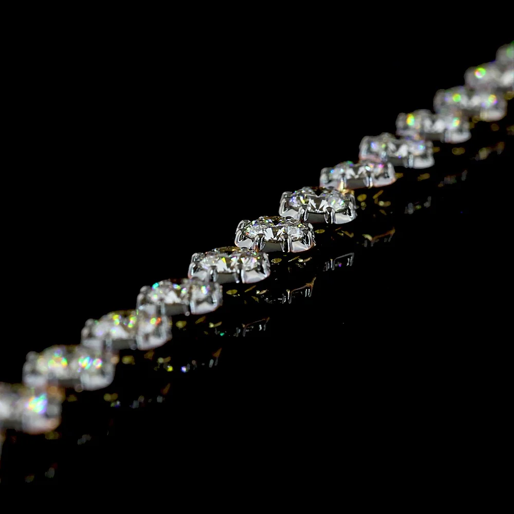 14K Yellow Gold Station Bracelet with Black Rhodium Bezel and Round Lab Diamonds - 3.96 Carats Total Diamond Weight - Covaloro Fine Jewelry - Image 3