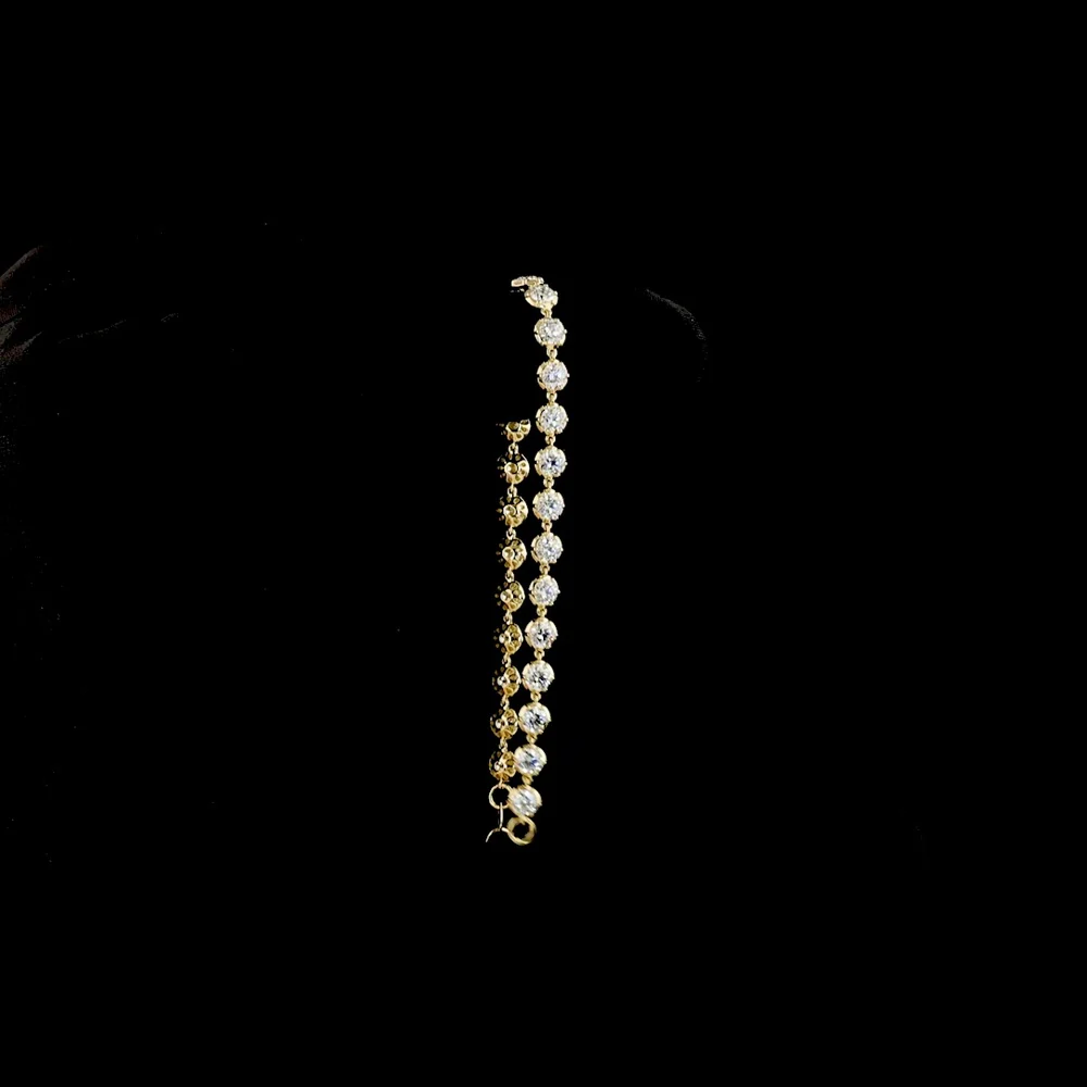 14K Yellow Gold Station Bracelet with Round Brilliant Cut Lab Diamonds - 5.36 Carat Total Weight, E-F Color, VS Clarity - Covaloro Fine Jewelry - Image 3