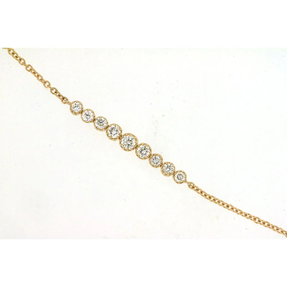 14K Yellow Gold Station Bracelet with Round Diamonds - 0.28 Carat Total Diamond Weight - Royal Jewelry