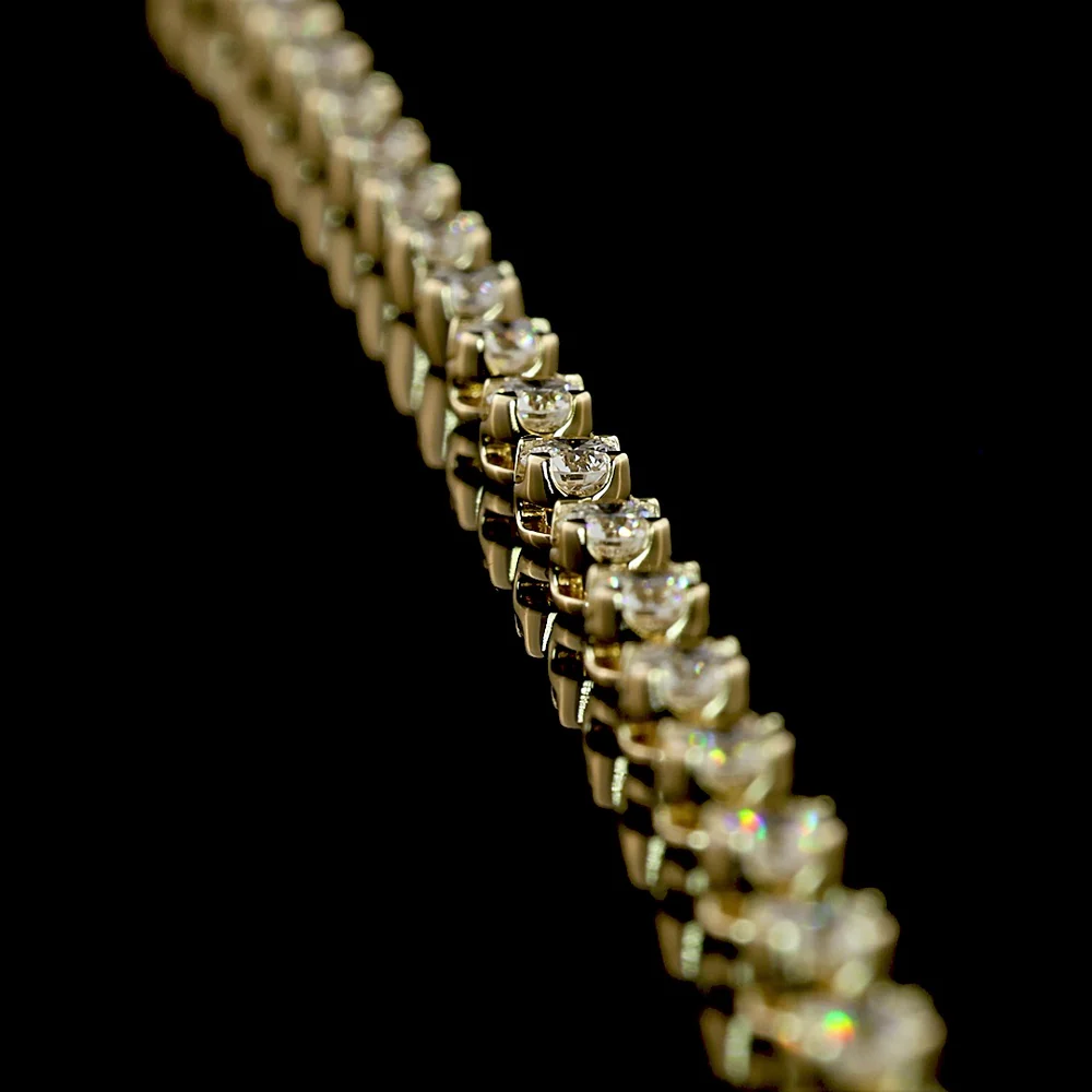14K Yellow Gold Station Necklace with 27 U-Prong Set Round Lab Grown Diamonds - 3.20 Carat Total Weight, E-F Color, VS Clarity - Covaloro Fine Jewelry - Image 3