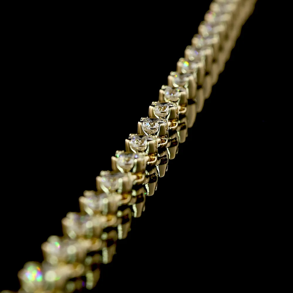 14K Yellow Gold Station Necklace with 27 U-Prong Set Round Lab Grown Diamonds - 3.20 Carat Total Weight, E-F Color, VS Clarity - Covaloro Fine Jewelry - Image 4