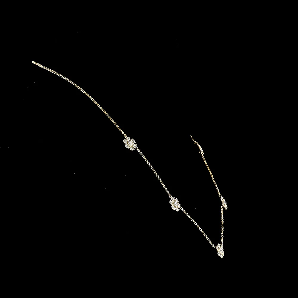 14K Yellow Gold Station Necklace with 35 Round Brilliant Cut Lab Diamonds - 2.05 Carat Total Diamond Weight - Covaloro Fine Jewelry - Image 2