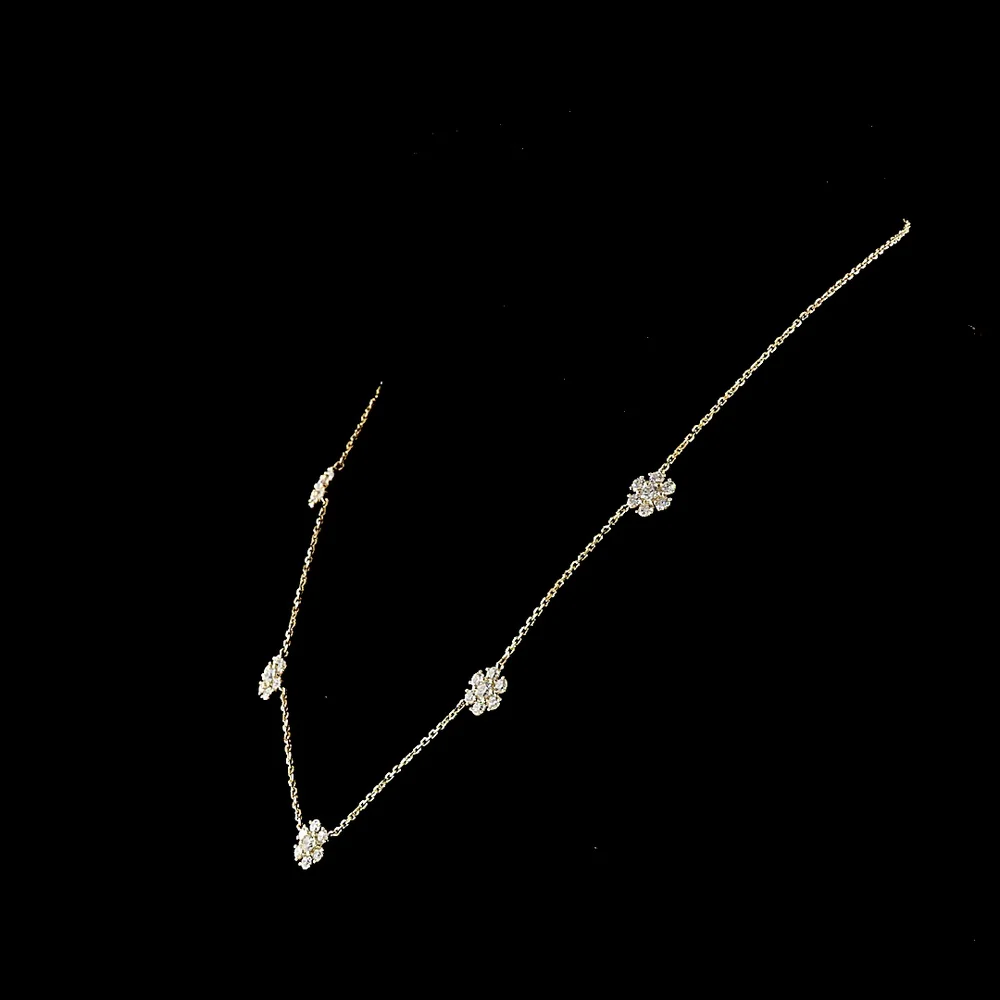 14K Yellow Gold Station Necklace with 35 Round Brilliant Cut Lab Diamonds - 2.05 Carat Total Diamond Weight - Covaloro Fine Jewelry - Image 3