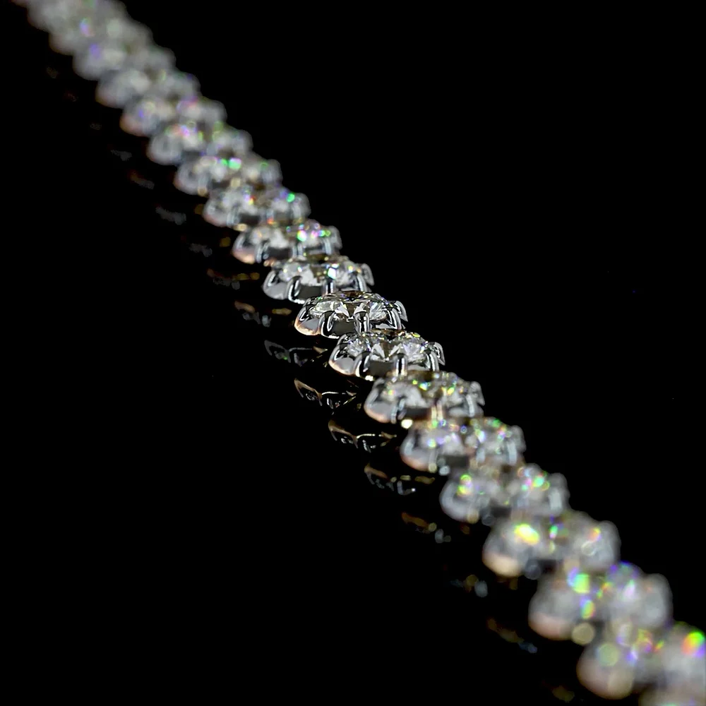 14K Yellow Gold Station Necklace with 72 Brilliant Cut Lab Diamonds - 10.56 Carat Total Weight, E-F Color VS Clarity with Prong and Bezel Black Rhodium Settings - Covaloro Fine Jewelry - Image 3