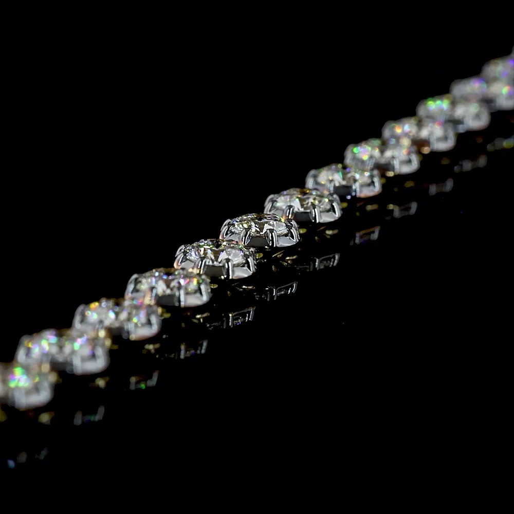 14K Yellow Gold Station Necklace with 72 Brilliant Cut Lab Diamonds - 10.56 Carat Total Weight, E-F Color VS Clarity with Prong and Bezel Black Rhodium Settings - Covaloro Fine Jewelry - Image 4