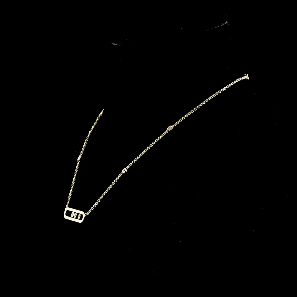 14K Yellow Gold Station Necklace with Bezel Set Round Lab-Grown Diamonds - 0.40 Total Carat Weight - Covaloro Fine Jewelry - Image 4