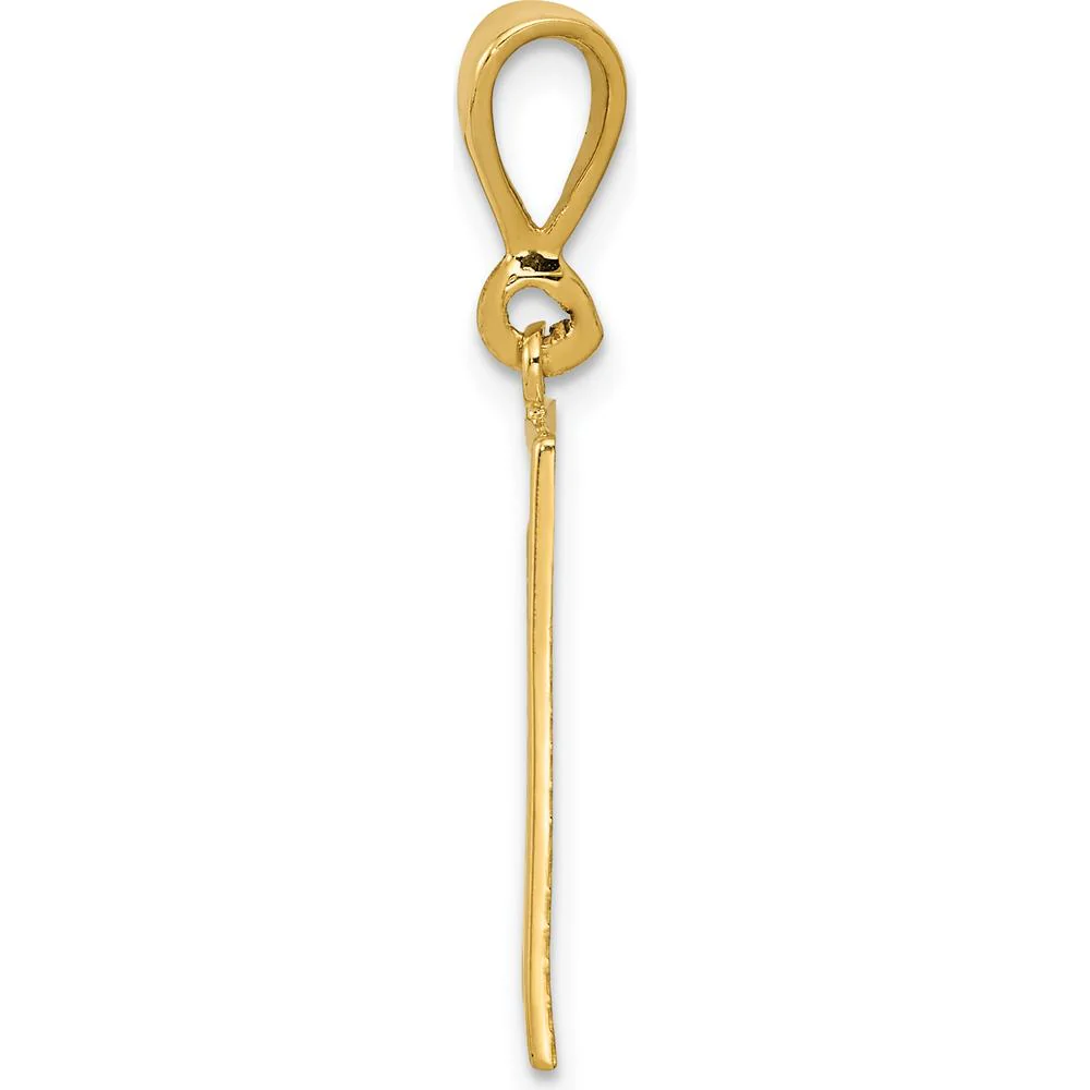 14K Yellow Gold Strength Symbol Pendant with Textured Finish - 29mm by Oro Pregiato - Image 2