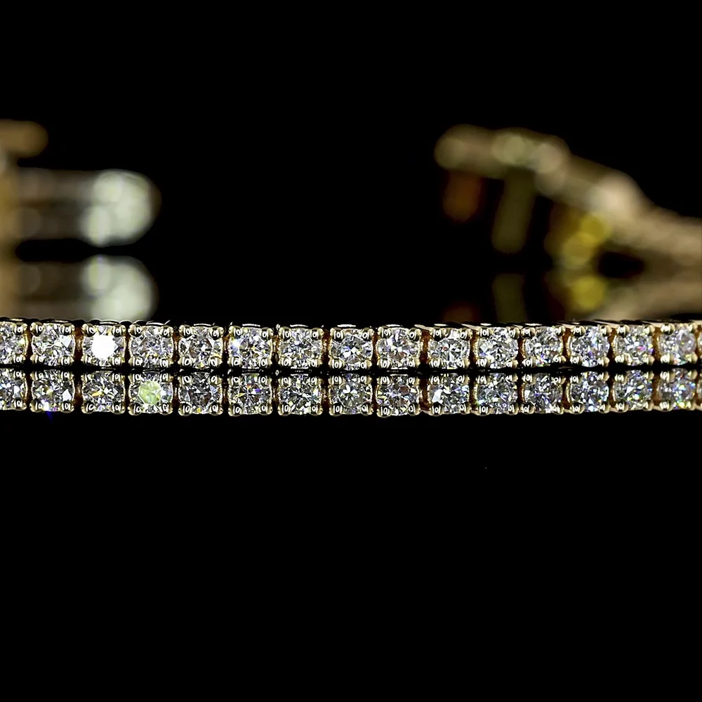 14K Yellow Gold Tennis Bracelet with 112 Prong Set Round Lab Diamonds - 0.98 Carats Total Diamond Weight E-F VS - Covaloro Fine Jewelry - Image 2