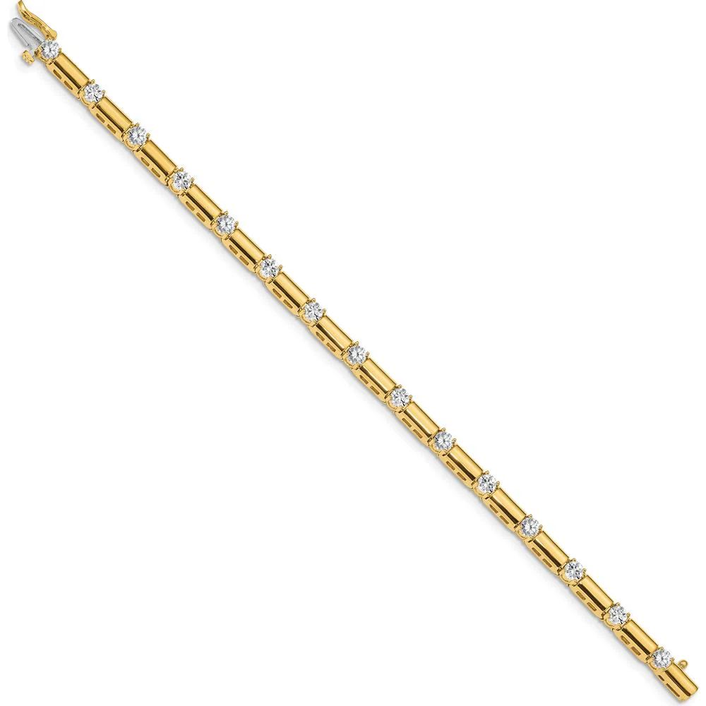 14K Yellow Gold Tennis Bracelet with 15 Round Diamonds - 2.1 Carat Total Diamond Weight by Monteluci Fine Jewelry - Image 2