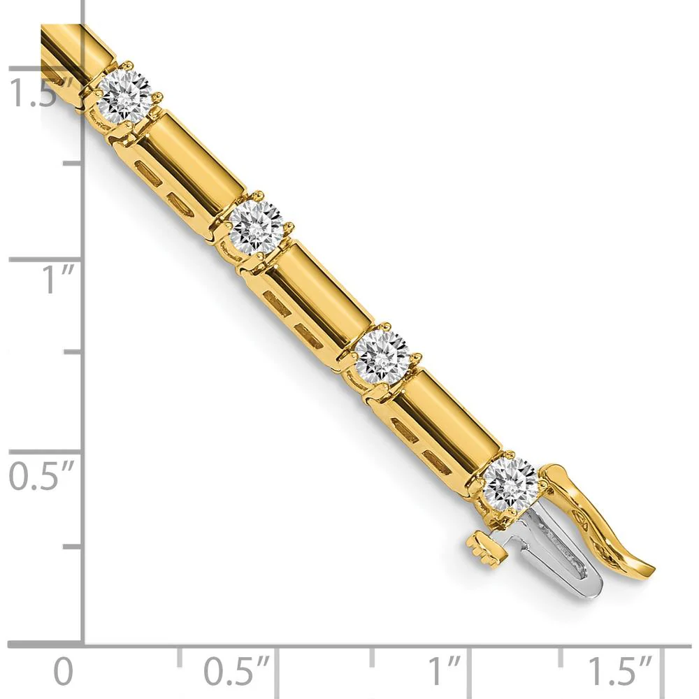 14K Yellow Gold Tennis Bracelet with 15 Round Diamonds - 2.1 Carat Total Diamond Weight by Monteluci Fine Jewelry - Image 4