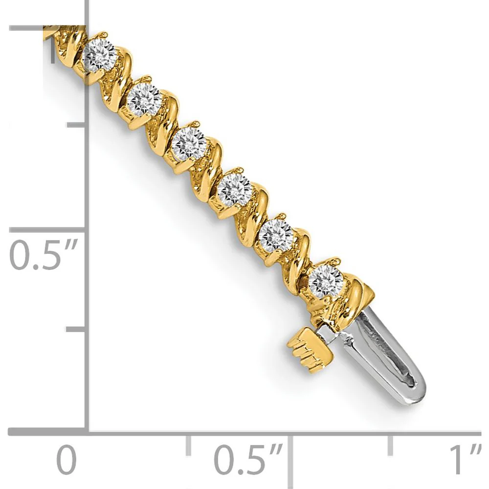 14K Yellow Gold Tennis Bracelet with 44 Round Diamonds - 2.25mm Each, 7" Length by Monteluci Fine Jewelry - Image 4