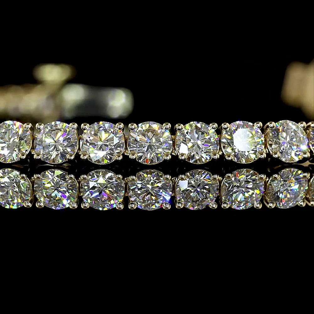 14K Yellow Gold Tennis Bracelet with 54 Prong-Set Round Lab Diamonds - 5.36 Total Carat Weight, E-F Color VS2 Clarity - Covaloro Fine Jewelry - Image 2