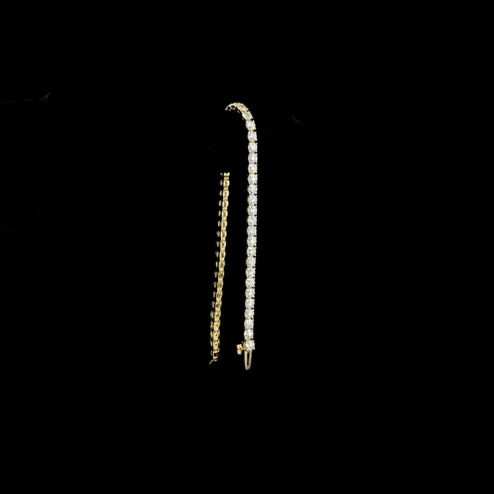 14K Yellow Gold Tennis Bracelet with 54 Prong-Set Round Lab Diamonds - 5.36 Total Carat Weight, E-F Color VS2 Clarity - Covaloro Fine Jewelry - Image 3