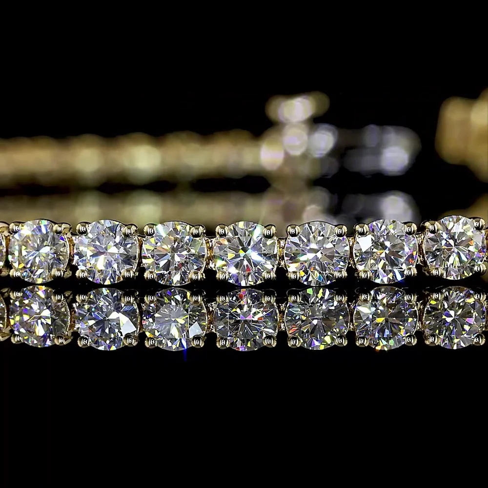 14K Yellow Gold Tennis Bracelet with 55 Brilliant Cut Lab Diamonds - 4.81 Carat Total Weight, E-F Color VS2 Clarity - Covaloro Fine Jewelry - Image 2