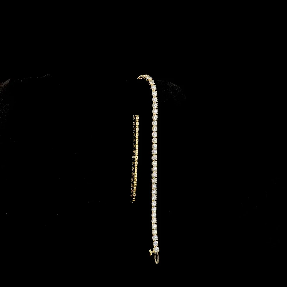 14K Yellow Gold Tennis Bracelet with 55 Brilliant Cut Lab Diamonds - 4.81 Carat Total Weight, E-F Color VS2 Clarity - Covaloro Fine Jewelry - Image 3