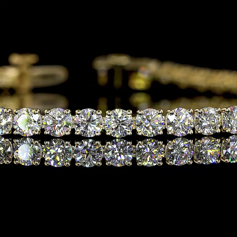 14K Yellow Gold Tennis Bracelet with 55 Round Brilliant Cut Lab Diamonds - 6.24 Carats Total Diamond Weight - Covaloro Fine Jewelry - Image 2