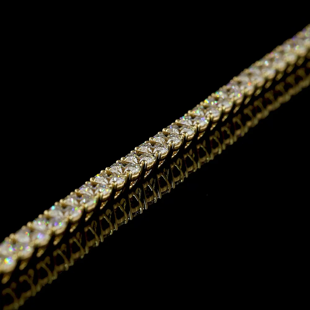 14K Yellow Gold Tennis Bracelet with 55 Round Brilliant Cut Lab Diamonds - 6.24 Carats Total Diamond Weight - Covaloro Fine Jewelry - Image 3