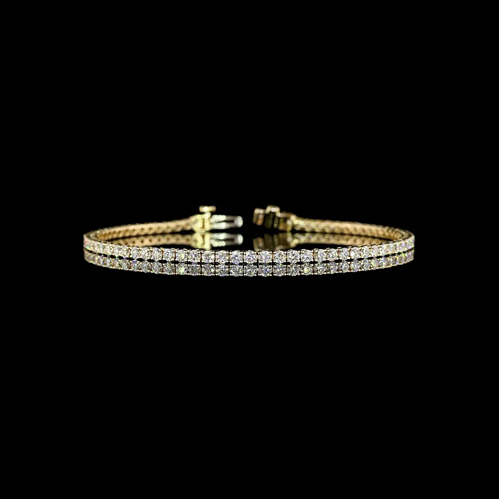 14K Yellow Gold Tennis Bracelet with 78 Prong-Set Round Lab Diamonds - 2.97 Carat Total Weight, E-F Color VS Clarity - Covaloro Fine Jewelry