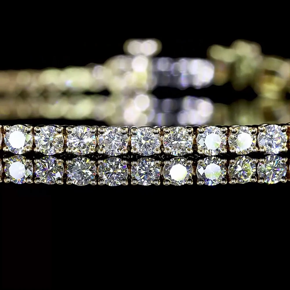 14K Yellow Gold Tennis Bracelet with 78 Prong-Set Round Lab Diamonds - 2.97 Carat Total Weight, E-F Color VS Clarity - Covaloro Fine Jewelry - Image 2