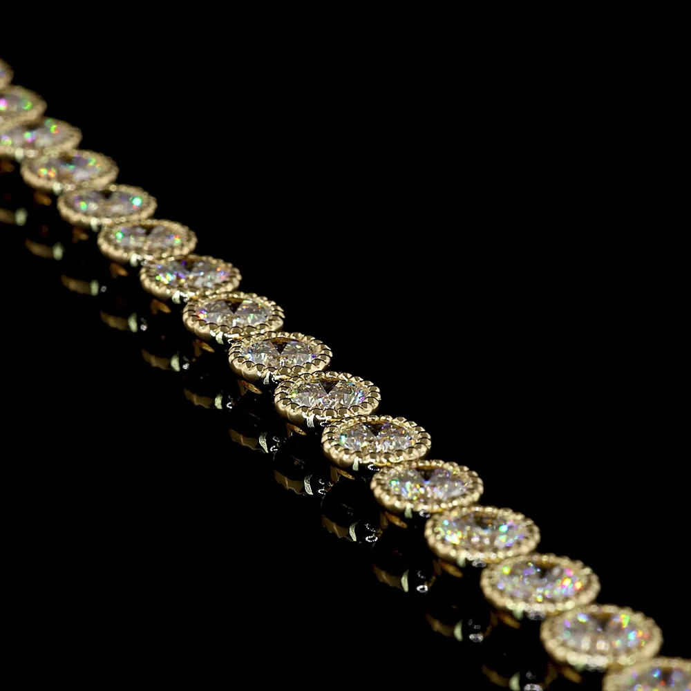 14K Yellow Gold Tennis Bracelet with 9.18 Carat Bezel Set Round Lab Diamonds E-F VS Clarity and Milgrain Detail - Covaloro Fine Jewelry - Image 3