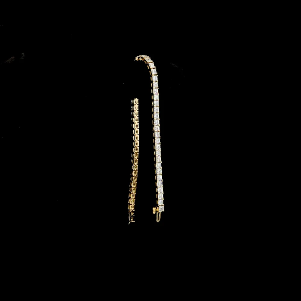 14K Yellow Gold Tennis Bracelet with Asscher Cut Lab Diamonds - 6.91 Carat Total Weight, 58 Stones (E-F Color, VS Clarity) - Covaloro Fine Jewelry - Image 3