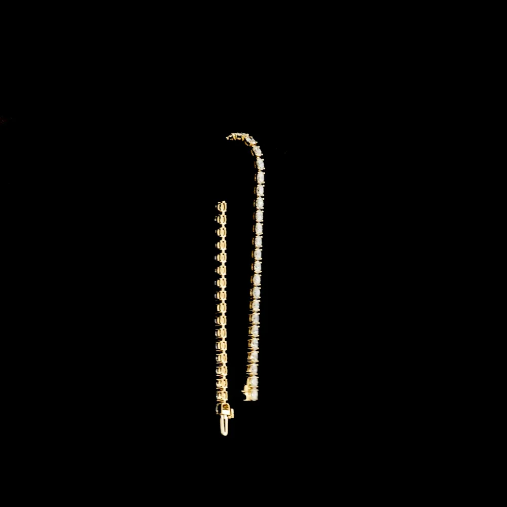 14K Yellow Gold Tennis Bracelet with East-West Set Oval Lab Diamonds - 4.95 Carat Total Weight, E-F VS1 Clarity - Covaloro Fine Jewelry - Image 3