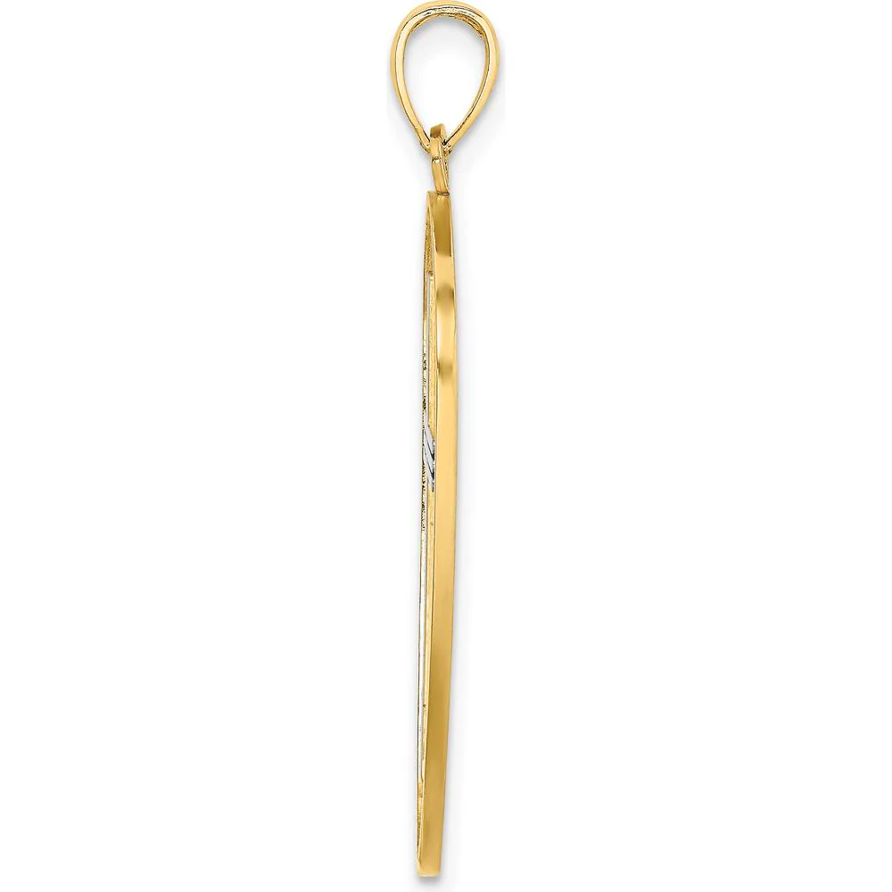 14K Yellow Gold Textured Shield Cross Pendant with Joshua 1:9 Engraving - Faith-Inspired Charm by Oro Pregiato - Image 2