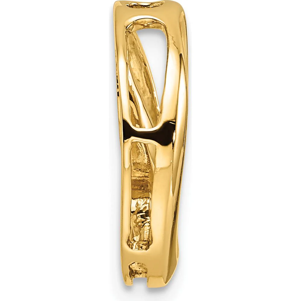 14K Yellow Gold Three-Stone Circle Pendant Slide Mounting - 17mm by Oro Pregiato - Image 2